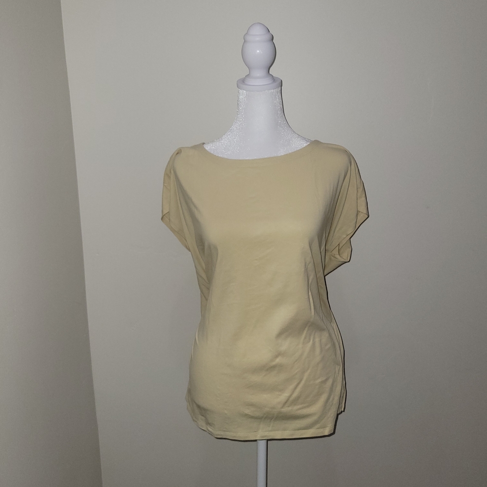 Eileen Fisher Light Tan Short Sleeve Top